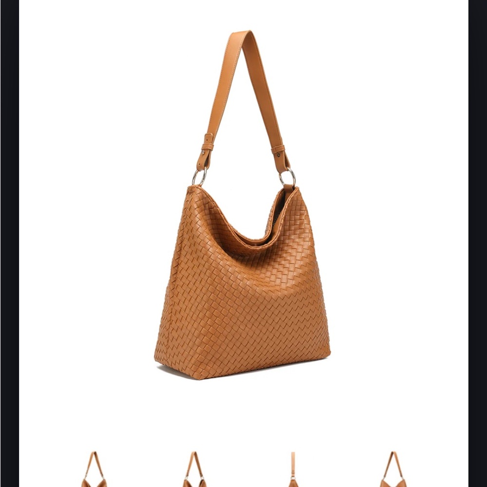 Classic Brown Woven Shoulder Bag - Picture 6 of 7
